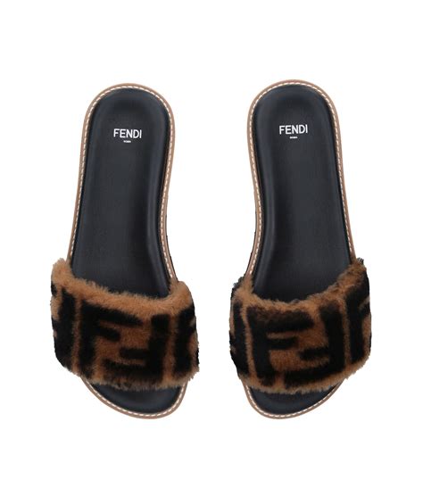 furry fendi slides